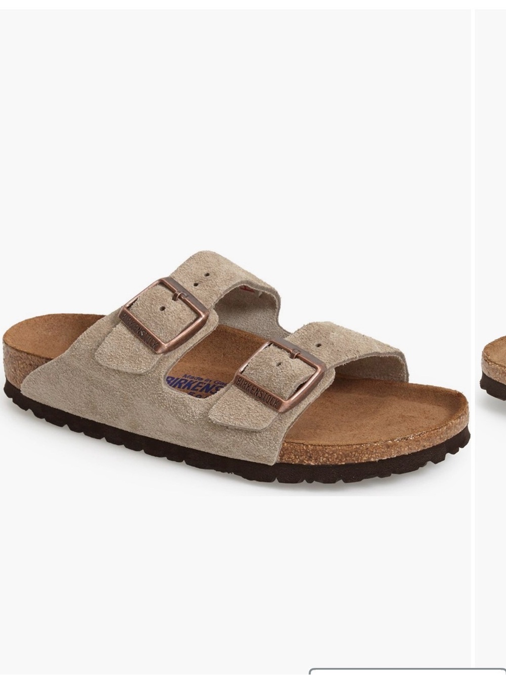 Birkenstock Arizona Soft Footbed Slide Sandal in Taupe